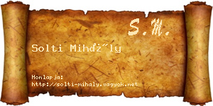 Solti Mihály névjegykártya