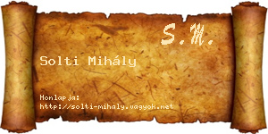 Solti Mihály névjegykártya