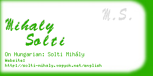 mihaly solti business card